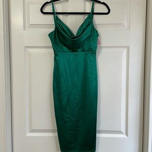 Satin Cocktail Dress with scoop neck